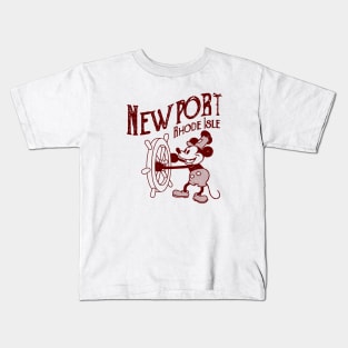 Steamboat Willie - Newport Rhode iSLAND Kids T-Shirt